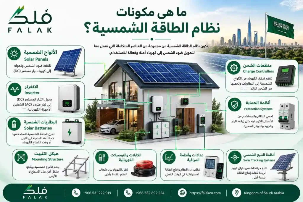 ما هي مكونات نظام الطاقة الشمسية؟